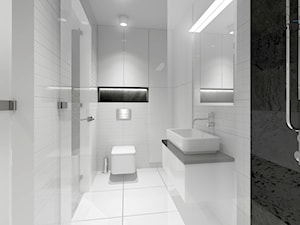 Nowoczesna łazienka w bieli i czerni - zdjęcie od OptionSTUDIO
