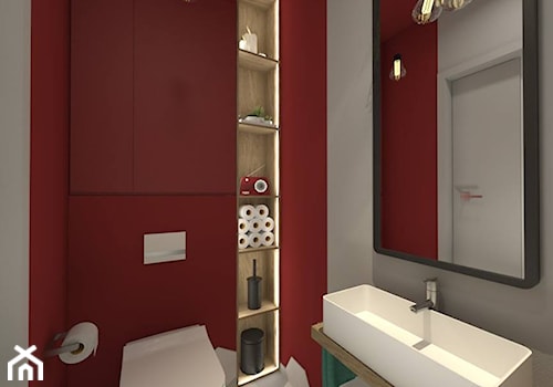 I wtedy stało się czerwone - Bez okna łazienka, styl nowoczesny - zdjęcie od ARCHITEKSTURA Malwina Kroll architekt