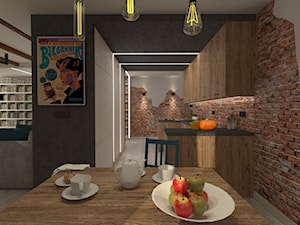 TEASER - Far, far away...SherLOCKED - Średnia czarna szara jadalnia jako osobne pomieszczenie, styl nowoczesny - zdjęcie od ARCHITEKSTURA Malwina Kroll architekt