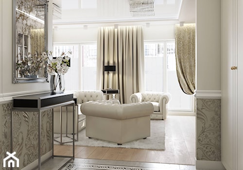 Call me Crystal Clear - Duży biały szary salon, styl nowoczesny - zdjęcie od ARCHITEKSTURA Malwina Kroll architekt