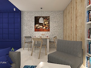 GranatLOVE - Mała biała jadalnia w salonie, styl nowoczesny - zdjęcie od ARCHITEKSTURA Malwina Kroll architekt