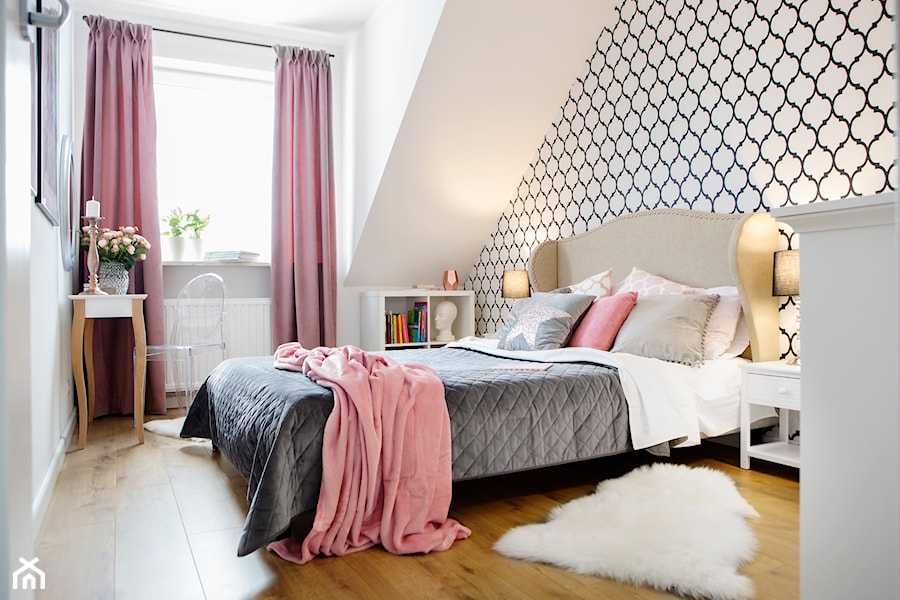 Kilka gram Nowego Jorku - Średnia biała sypialnia na poddaszu, styl nowoczesny - zdjęcie od Paweł Liszewski