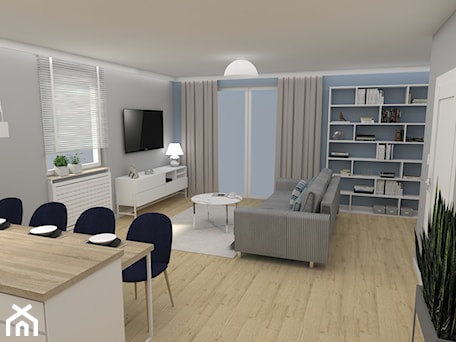 Aranżacje wnętrz - Salon: Apartament Kraków 2019 - Duży szary salon z jadalnią, styl nowoczesny - MJ Design Monika Juszczel. Przeglądaj, dodawaj i zapisuj najlepsze zdjęcia, pomysły i inspiracje designerskie. W bazie mamy już prawie milion fotografii!