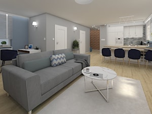 Apartament Kraków 2019 - Średni szary salon z jadalnią, styl nowoczesny - zdjęcie od MJ Design Monika Juszczel