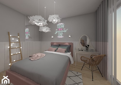 Mieszkanie Warszawa 2018 - Mała szara sypialnia, styl tradycyjny - zdjęcie od MJ Design Monika Juszczel