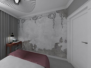 Osiedle Kopernika Ostrowiec Św. 2018 - Średnia szara z biurkiem sypialnia, styl tradycyjny - zdjęcie od MJ Design Monika Juszczel