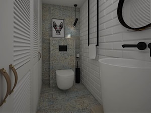 Dom pod Krakowem 2017 - Mała z punktowym oświetleniem łazienka, styl skandynawski - zdjęcie od MJ Design Monika Juszczel