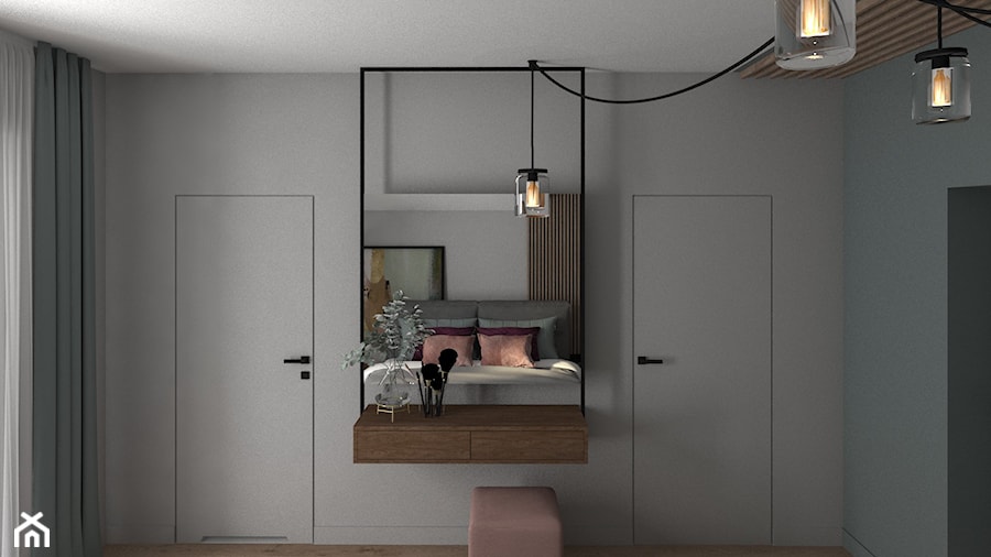 Dom pod lasem 2019 - Średnia biała sypialnia, styl nowoczesny - zdjęcie od MJ Design Monika Juszczel