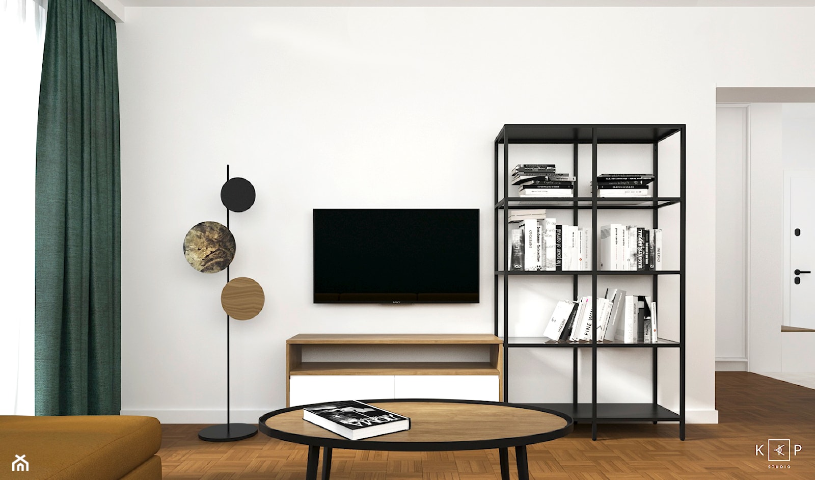 Jasny salon w minimalistycznym stylu vintage - zdjęcie od KPstudio - Homebook