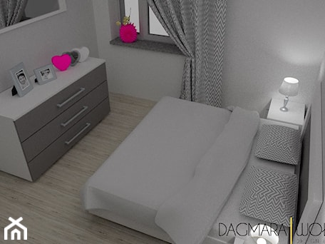 Aranżacje wnętrz - Sypialnia: Mieszkanie 60m2 - Sypialnia - DESIGN & HOME STAGING Dagmara Wołoszyn. Przeglądaj, dodawaj i zapisuj najlepsze zdjęcia, pomysły i inspiracje designerskie. W bazie mamy już prawie milion fotografii!