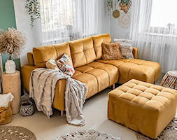 Nowoczesne sofy do salonu - Mały biały zielony salon, styl prowansalski - zdjęcie od slf24.pl - Homebook