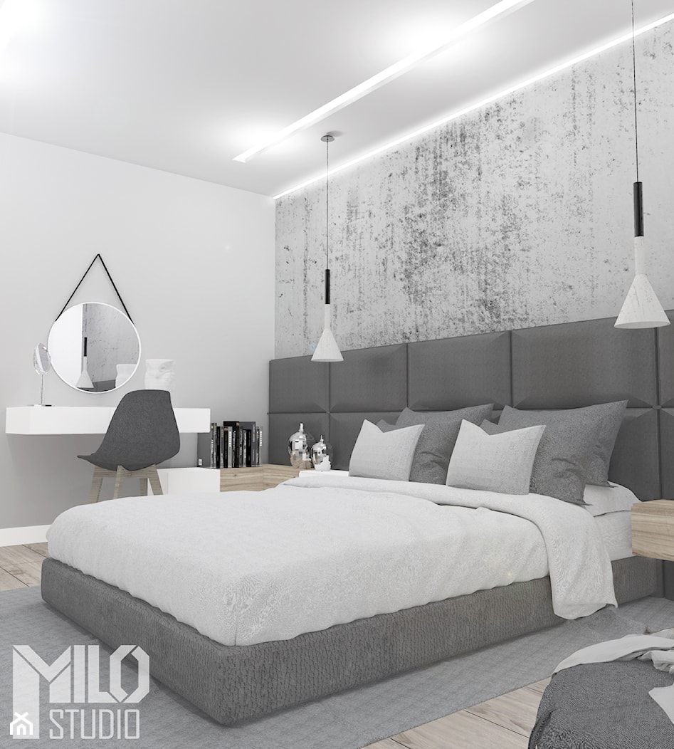 Sypialnia w szarościach II - zdjęcie od MILO studio - Homebook