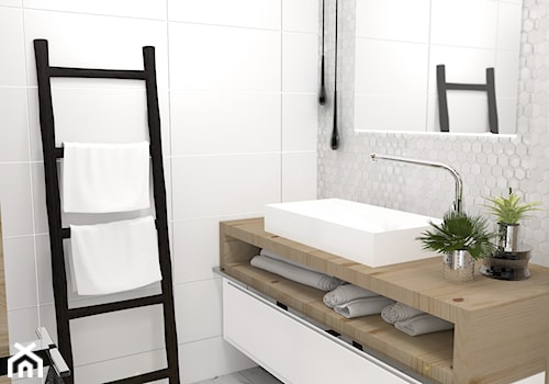 Jasna łazienka z betonem i drewnem - zdjęcie od MILO studio