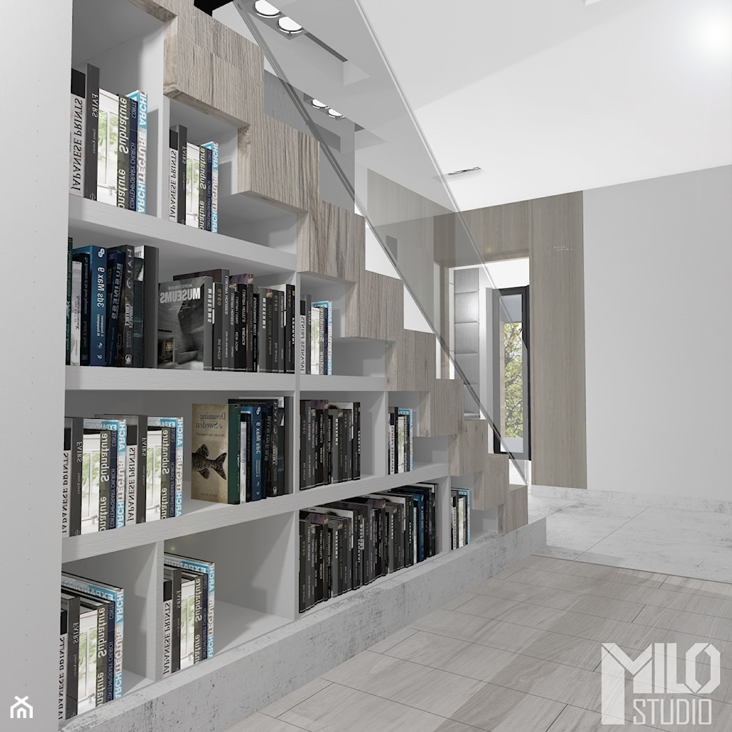 Regał na książki pod schodami - zdjęcie od MILO studio - Homebook