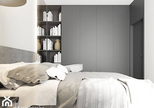Mieszkanie na wynajem - Średnia biała szara sypialnia, styl nowoczesny - zdjęcie od mkosiorowska