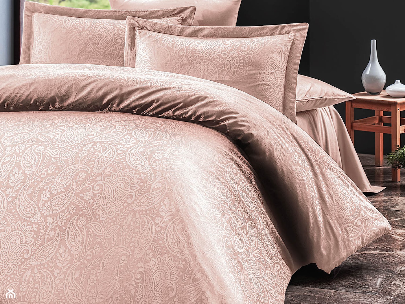 Pościel satyna bawełniana, kolekcja Luxury Premium, Sal Light Pink, Darymex - zdjęcie od Darymex - Homebook