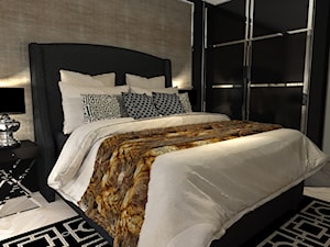 Eleganckie mieszkanie z charakterem - Średnia szara sypialnia, styl glamour - zdjęcie od Belleville home & living