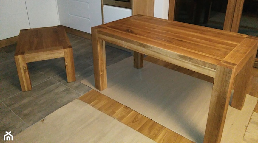 Stół i stolik kawowy - dębowe - zdjęcie od NaLata - Meble Drewniane, Ariel Młotkowski