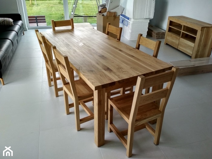 Stół dębowy z krzesłami - zdjęcie od NaLata - Meble Drewniane, Ariel Młotkowski - Homebook