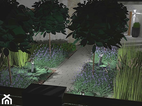 Aranżacje wnętrz - Ogród: Projekt ogrodu nowoczesnego w Olsztynie nocą - Merantti design - Projektowanie wnętrz i ogrodów . Przeglądaj, dodawaj i zapisuj najlepsze zdjęcia, pomysły i inspiracje designerskie. W bazie mamy już prawie milion fotografii!