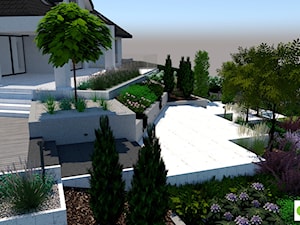 Projekt ogrodu nowoczesnego, ok. 2000 m2 w Bartągu - zdjęcie od Merantti design - Projektowanie wnętrz i ogrodów