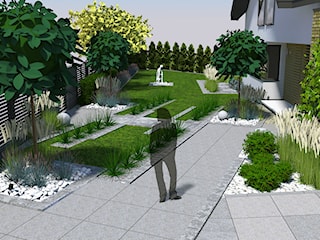Projekt ogrodu - Wiklinowa dolina, ogród nowoczesny
