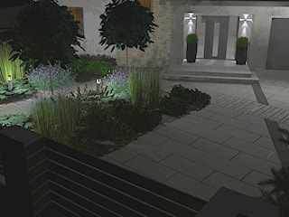 Projekt ogrodu - Tomaszkowo, oświetlenie ogrodu minimalistycznego