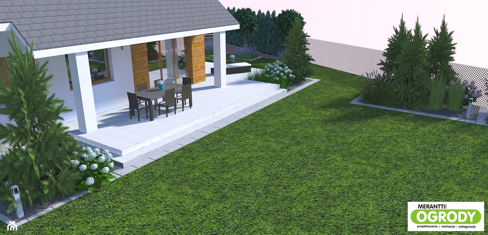 Projekt ogrodu minimalistycznego 1600m2 w Olsztynie - zdjęcie od Merantti design - Projektowanie wnętrz i ogrodów - Homebook