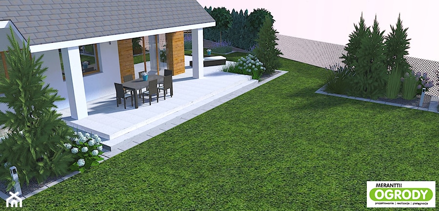Projekt ogrodu minimalistycznego 1600m2 w Olsztynie - zdjęcie od Merantti design - Projektowanie wnętrz i ogrodów