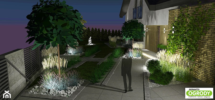 Wizualizacje projektu ogrodu w Wiklinowej dolinie k/Olsztyna - oświetlenie - zdjęcie od Merantti design - Projektowanie wnętrz i ogrodów