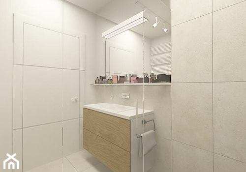 MIESZKANIE BEMOWO - Średnia bez okna z punktowym oświetleniem łazienka - zdjęcie od KONCEPT STUDIO