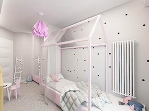 POKÓJ DLA DZIEWCZYNKI - Duży szary pokój dziecka dla dziecka dla dziewczynki, styl nowoczesny - zdjęcie od KONCEPT STUDIO