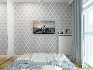SYPIALNIA - Mała szara sypialnia, styl glamour - zdjęcie od KONCEPT STUDIO