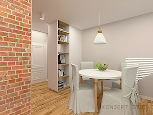 MIESZKANIE WARSZAWA - Mała szara jadalnia jako osobne pomieszczenie - zdjęcie od KONCEPT STUDIO