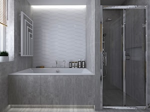 Łazienka - Mała na poddaszu łazienka z oknem, styl nowoczesny - zdjęcie od IN DESIGN STUDIO