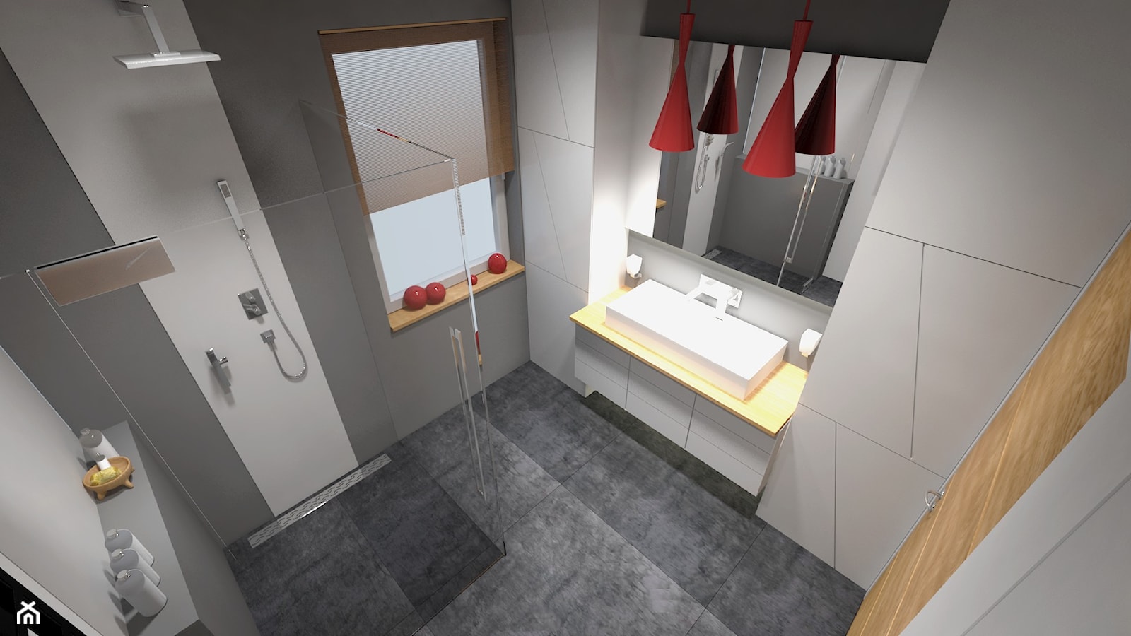 Łazienka w domu jednorodzinnym w Zduńskiej Woli wersja 2 - zdjęcie od Am Design Studio projektowania wnętrz - Homebook