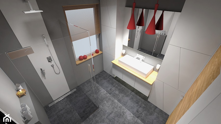 Łazienka w domu jednorodzinnym w Zduńskiej Woli wersja 2 - zdjęcie od Am Design Studio projektowania wnętrz