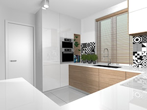 Projekt salonu z aneksem kuchennym - Kuchnia, styl nowoczesny - zdjęcie od Am Design Studio projektowania wnętrz