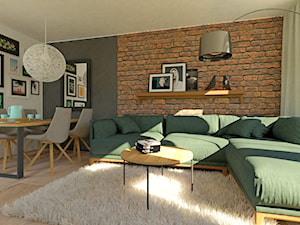 Mieszkanie wielka płyta46m2 - Salon, styl skandynawski - zdjęcie od Am Design Studio projektowania wnętrz
