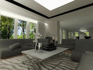 Dom jednorodzinny w Kolumnie - Duży szary salon, styl glamour - zdjęcie od Am Design Studio projektowania wnętrz