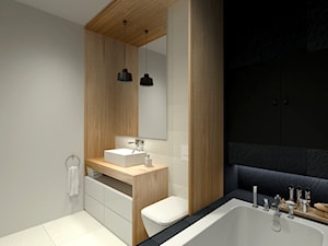 Łazienka - dom jednorodzinny Zduńska Wola - Średnia bez okna łazienka, styl minimalistyczny - zdjęcie od Am Design Studio projektowania wnętrz