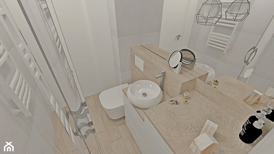 Mieszkanie wielka płyta46m2 - Łazienka, styl skandynawski - zdjęcie od Am Design Studio projektowania wnętrz