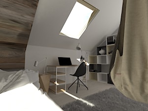 Pokój dla nastolatki na poddaszu - Sypialnia - zdjęcie od Am Design Studio projektowania wnętrz