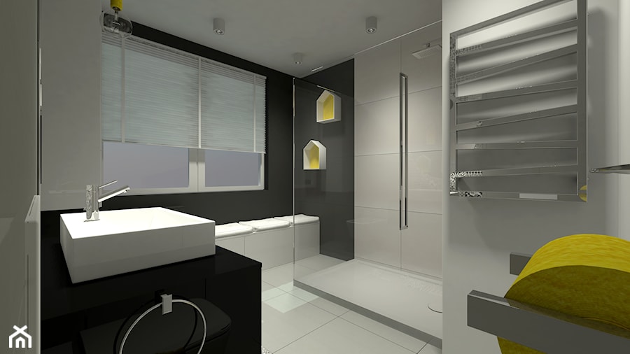 Projekt zmiany aranżacji części pomieszczeń w domu jednorodzinnym- Krzywanice - Łazienka, styl nowoczesny - zdjęcie od Am Design Studio projektowania wnętrz