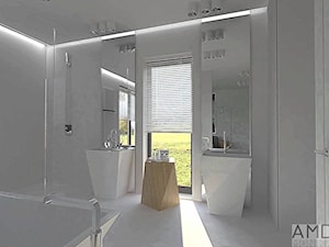 Sypialnia z otwartą łazienką - Sypialnia, styl minimalistyczny - zdjęcie od Am Design Studio projektowania wnętrz
