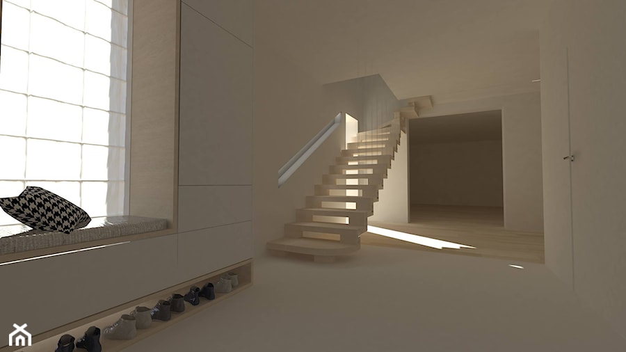 Hall i klatka schodowa - Schody, styl minimalistyczny - zdjęcie od Am Design Studio projektowania wnętrz