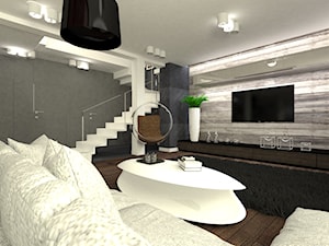Dom jednorodzinny pod Łodzią - Salon, styl nowoczesny - zdjęcie od Am Design Studio projektowania wnętrz