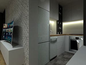 Projekt zmiany aranżacji wnętrza mieszkania w bloku z wielkiej płyty - Kuchnia, styl minimalistyczny - zdjęcie od Am Design Studio projektowania wnętrz