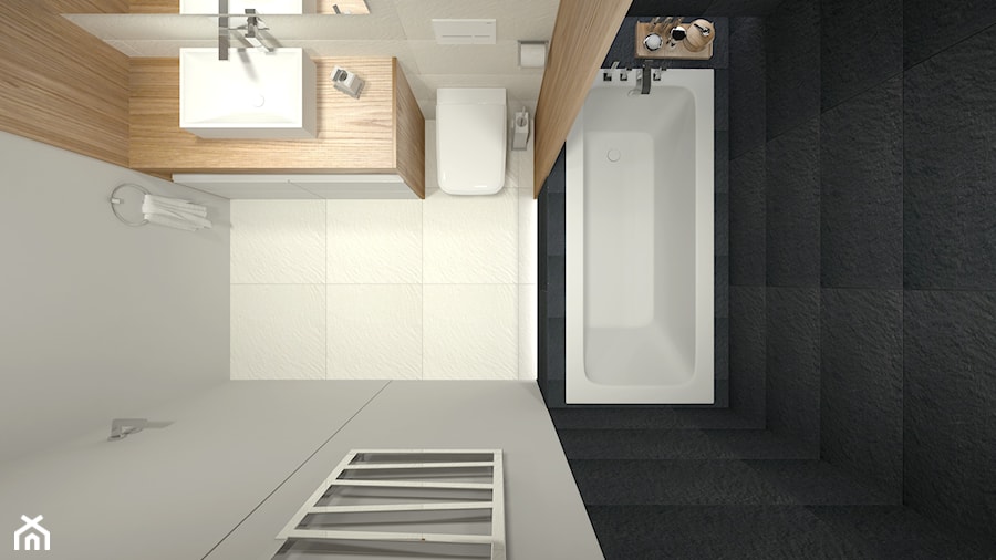 Łazienka - dom jednorodzinny Zduńska Wola - Mała bez okna łazienka, styl minimalistyczny - zdjęcie od Am Design Studio projektowania wnętrz