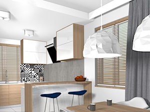 Projekt salonu z aneksem kuchennym - Kuchnia, styl nowoczesny - zdjęcie od Am Design Studio projektowania wnętrz